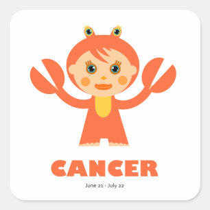 Cancer Zodiac for kids Square Sticker