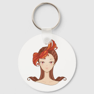 Cancer Zodiac Goddess Red Crab Hair Keychain