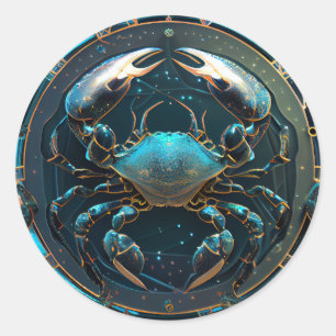Cancer Zodiac Graphic Classic Round Sticker