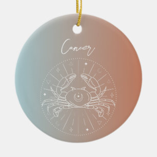 Cancer zodiac horoscope star sign gradient ceramic ornament