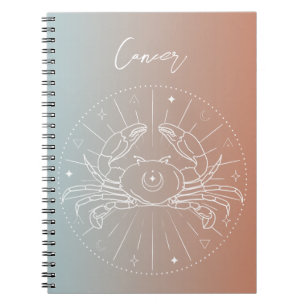 Cancer zodiac horoscope star sign gradient notebook