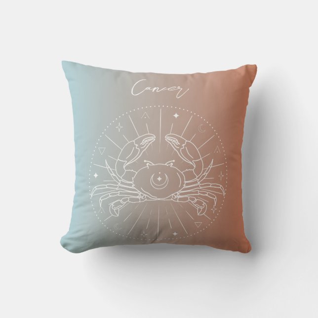 Cancer zodiac horoscope star sign gradient throw pillow (Front)