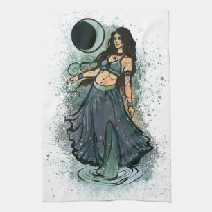 Cancer Zodiac MoonChild Goddess Belly Dancer Kitchen Towel