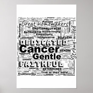 Cancer Zodiac Mot Cloud Inspiration Poster