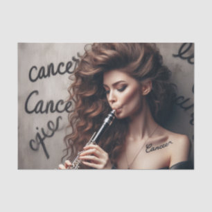 Cancer Zodiac Musician Clarinet Decoupage  Tissue Paper