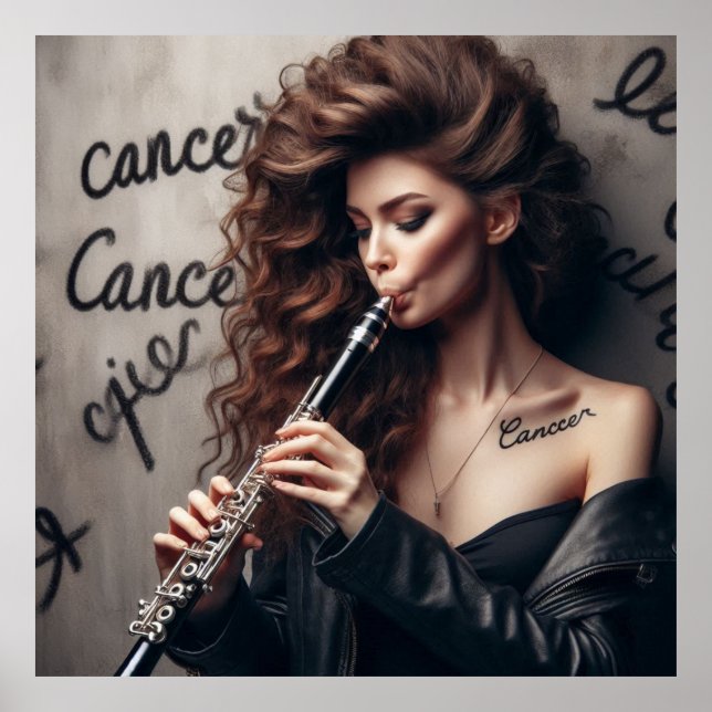 Cancer Zodiac Musician Clarinet  Poster (Front)