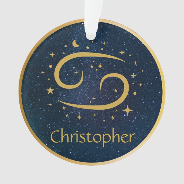 Cancer zodiac or symbole or bleu personnalisé (devant)
