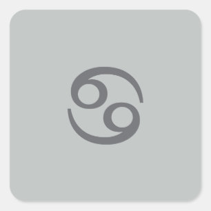 Cancer zodiac  -   pale gray square sticker