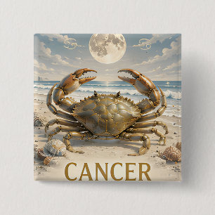 Cancer Zodiac Sign Birthday Astrology Gift 2 Inch Square Button