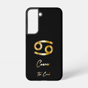 Cancer Zodiac Sign, Black & Gold  Samsung Galaxy Case