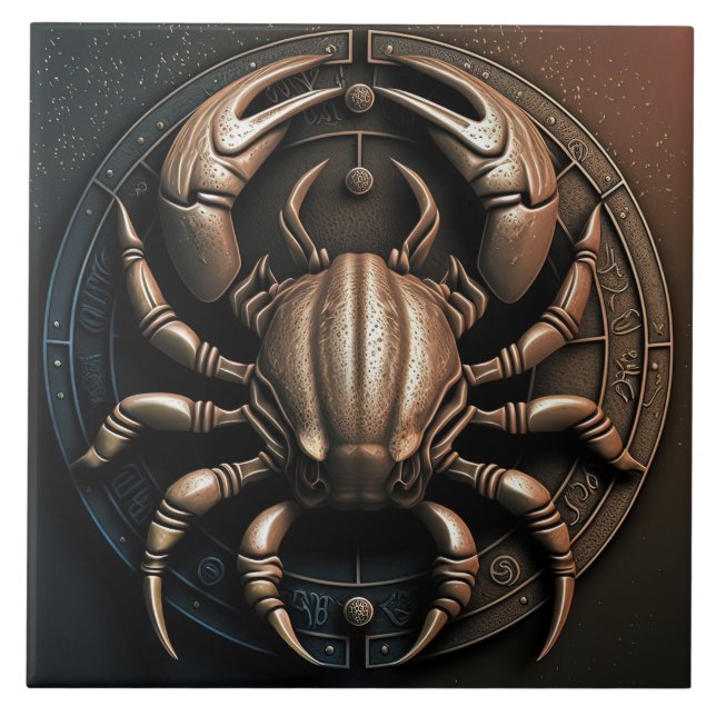 Cancer Zodiac Sign Cancer Horoscope Ceramic Tile (Front)