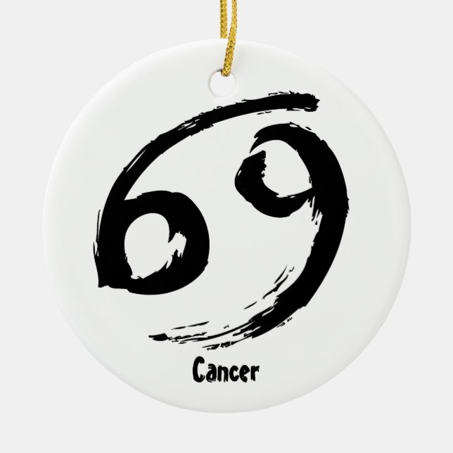 Cancer Zodiac Sign Ceramic Ornament (Front)