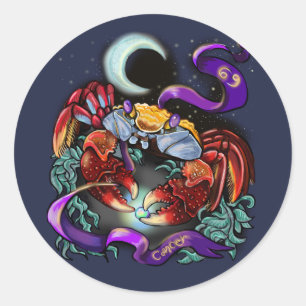 Cancer zodiac sign classic round sticker