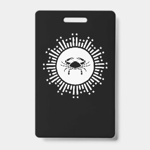 Cancer Zodiac Sign Crab Cosmic Starburst Design Badge