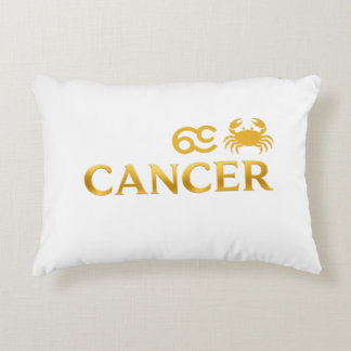 Cancer Zodiac Sign Gold Foil Elegant Accent Pillow