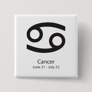 Cancer zodiac sign June 21 - July 22 2 Inch Square Button