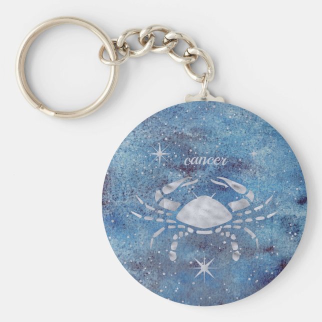 Cancer Zodiac Sign Keychain Round (Front)