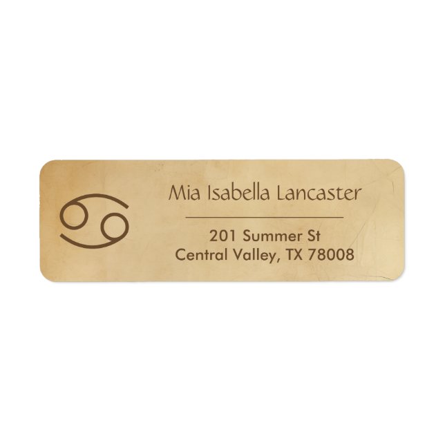Cancer Zodiac Sign  - Return Address Labels (Front)