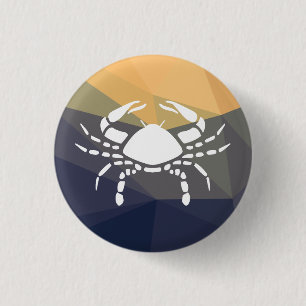 Cancer zodiac sign round button. 1 inch round button
