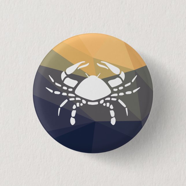 Cancer zodiac sign round button. 1 inch round button (Front)