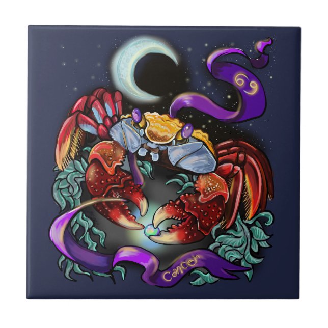 Cancer zodiac sign tile (Front)