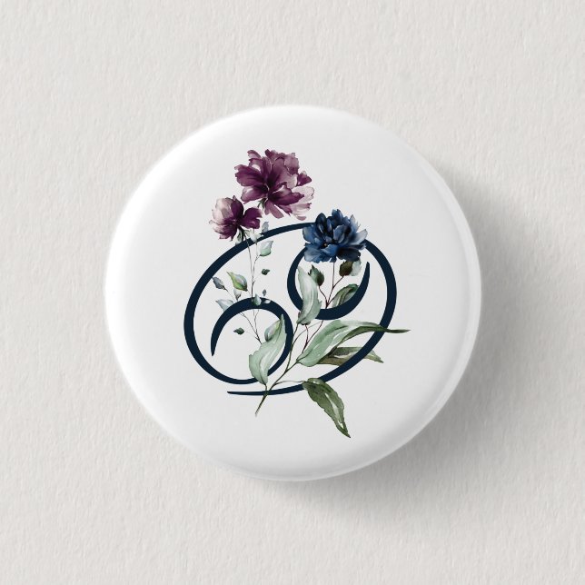 Cancer Zodiac Star Sign 1 Inch Round Button (Front)