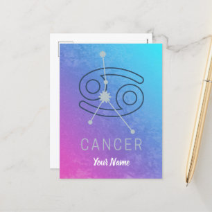 Cancer Zodiac Star Sign Horoscope Constellation Holiday Postcard