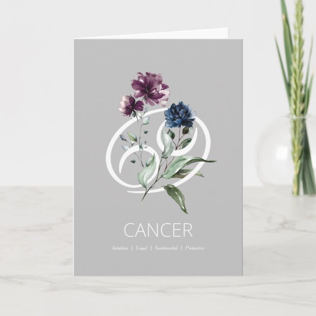 Cancer Zodiac Symbol Birthday Card (Front)