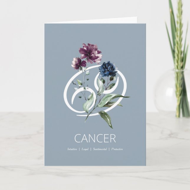 Cancer Zodiac Symbol Birthday Card (Front)