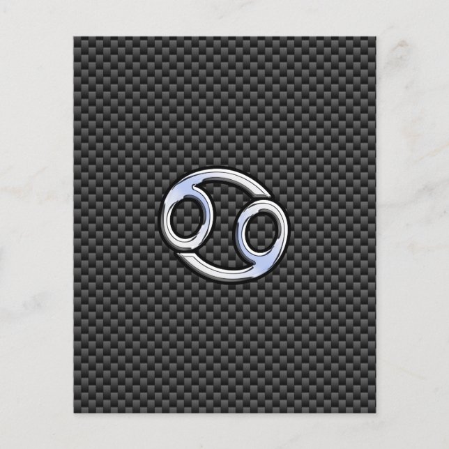 Cancer Zodiac Symbol Charcoal Carbon Fibre Print Flyer (Front)