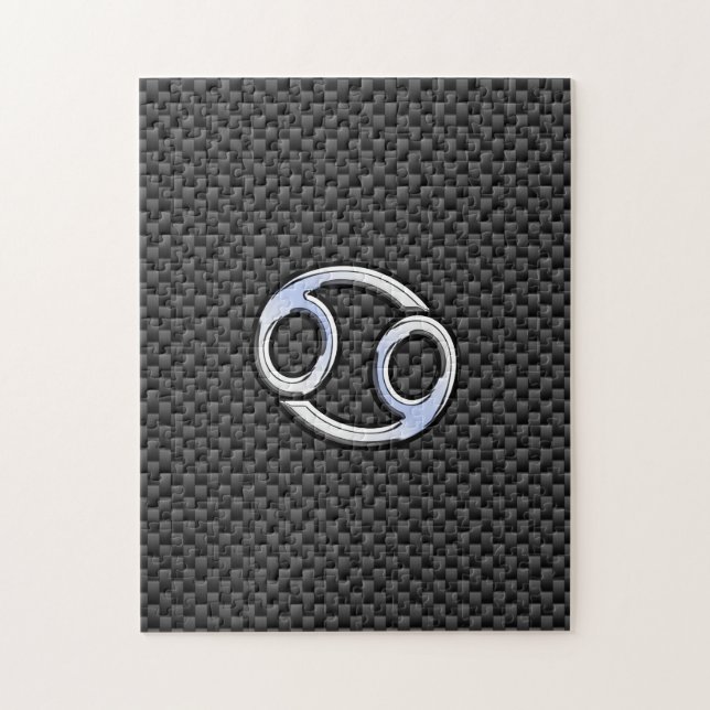 Cancer Zodiac Symbol Charcoal Carbon Fibre Print Jigsaw Puzzle (Vertical)