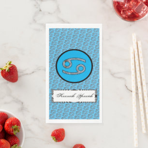 Cancer Zodiac Symbol Element by Kenneth Yoncich Napkin