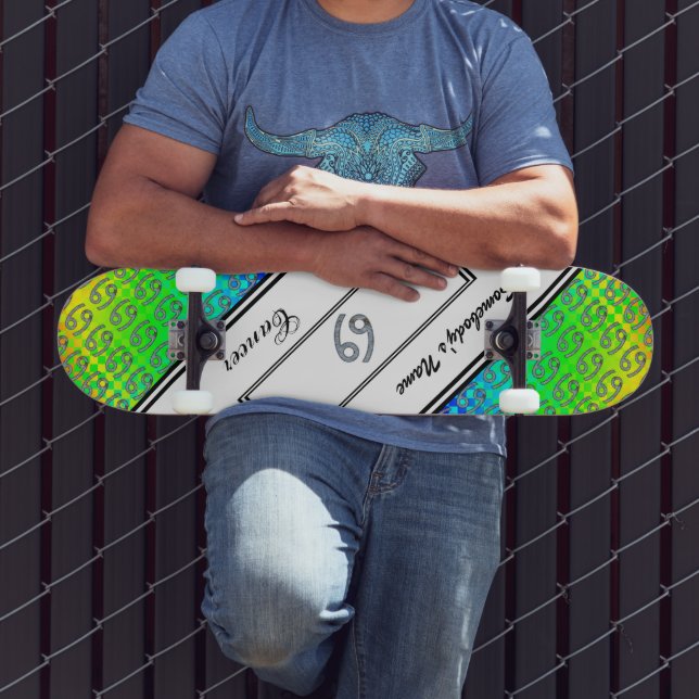 Cancer Zodiac Symbol Element by Kenneth Yoncich Skateboard (Outdoor 3)