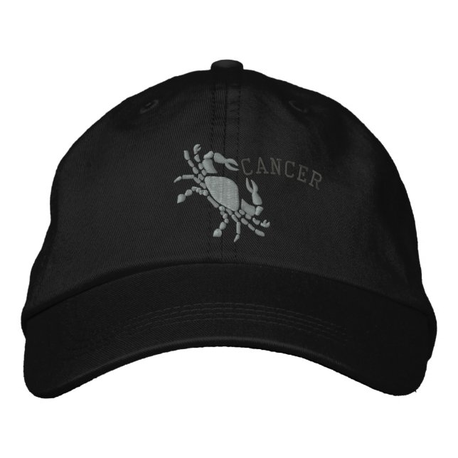 Cancer Zodiac Symbol Embroidery June 21 - July 22 Embroidered Hat (Front)