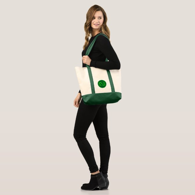 Cancer Zodiac Symbol Green Mix Tote Bag (Front (Model))