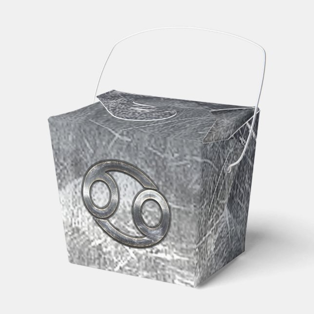 Cancer Zodiac Symbol in Distressed Decor Favor Box (Front Side)