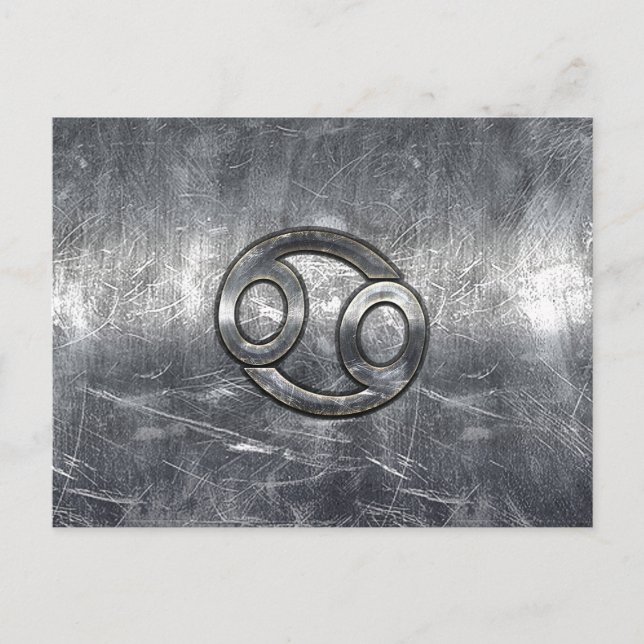 Cancer Zodiac Symbol in Distressed Decor Postcard (Front)