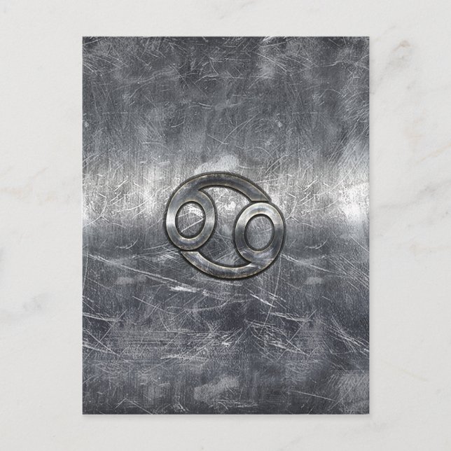 Cancer Zodiac Symbol in Industrial Style Postcard (Front)