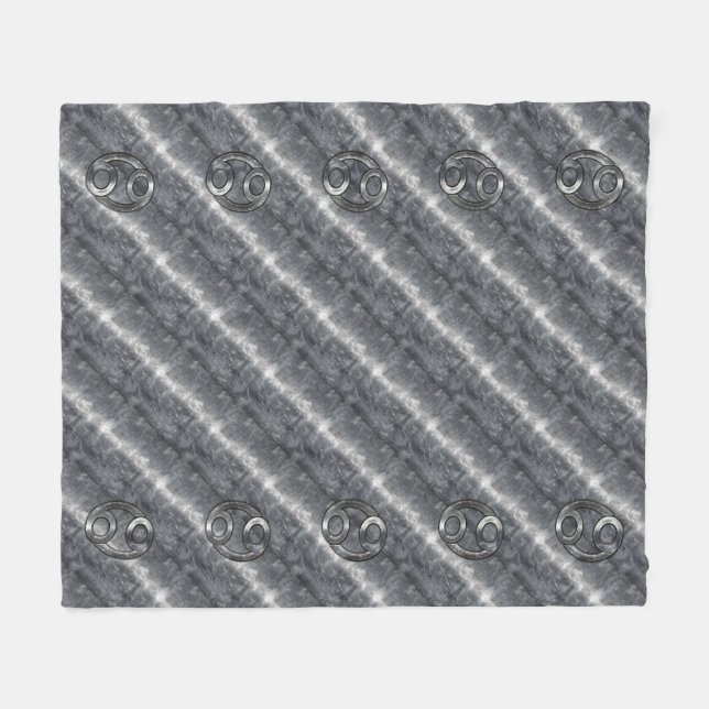 Cancer Zodiac Symbol Industrial Style Fleece Blanket (Front (Horizontal))