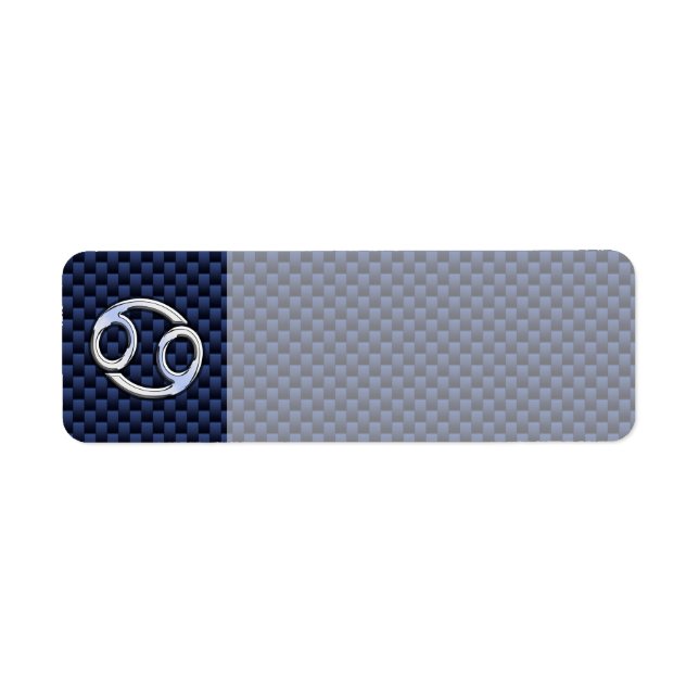 Cancer Zodiac Symbol Navy Blue Carbon Fibre Print (Front)