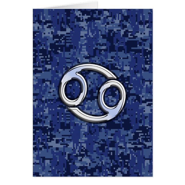 Cancer Zodiac Symbol Navy Blue Digital Camouflage (Front)