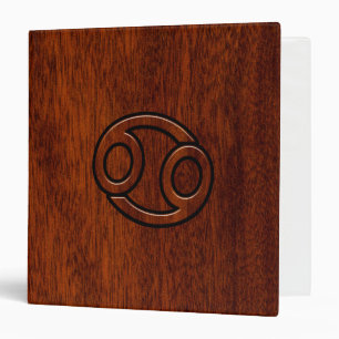 Cancer Zodiac Symbol on Mahogany Style Decor Binder