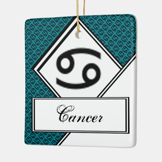 Cancer Zodiac Symbol Standard by Kenneth Yoncich Ceramic Ornament (Left)