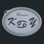 Cancer Zodiac Symbol Standard by Kenneth Yoncich Oval Belt Buckle<br><div class="desc">Cancer Zodiac Symbol Standard,  Belt Buckle.
Images Copyright (C) Kenneth Kenji Yoncich. 
All Rights Reserved.</div>