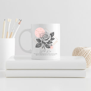 Cancer Zodiac White Rose Floral Astrology Birthday Coffee Mug