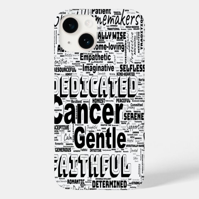 Cancer Zodiac Word Cloud Inspiration Phone Case (Back)