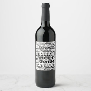 Cancer Zodiac Word Cloud Inspiration  Wine Label