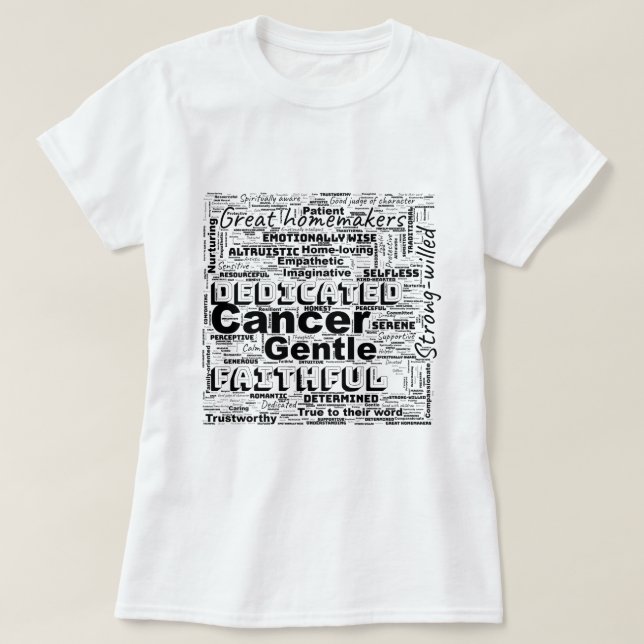 Cancer Zodiac Word Cloud Inspiration Womens T-Shirt (Design Front)