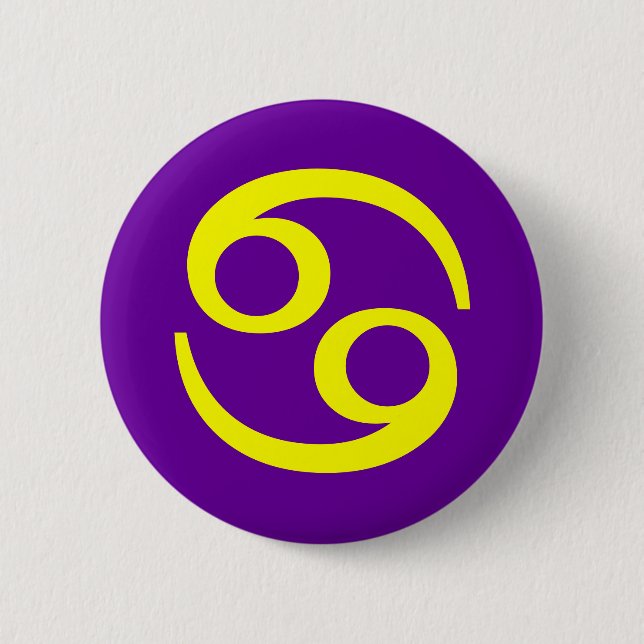 CANCER, ZODIACAL SIGN 2 INCH ROUND BUTTON (Front)