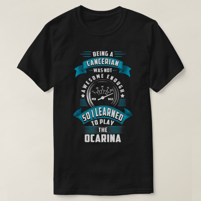 Cancerian ocarina player T-Shirt (Design Front)